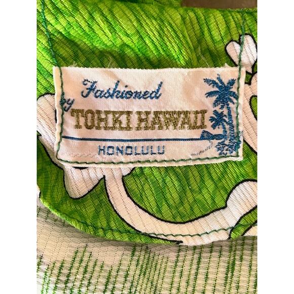Vintage 1960s Toriki Hawaii Green Maxi Dress Women’s M-L - Picture 8 of 8